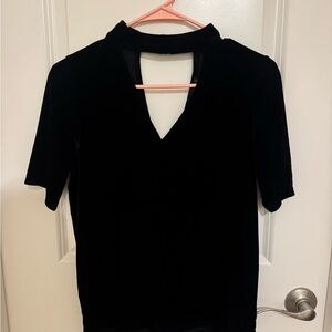 Aqua Velvet Black Women's Top - S